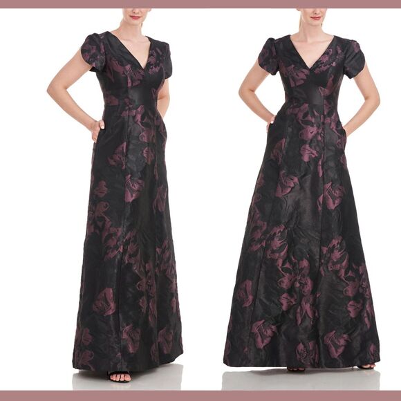 Kay Unger Dresses New 398 Kay Unger Rowen Metallic Jacquard